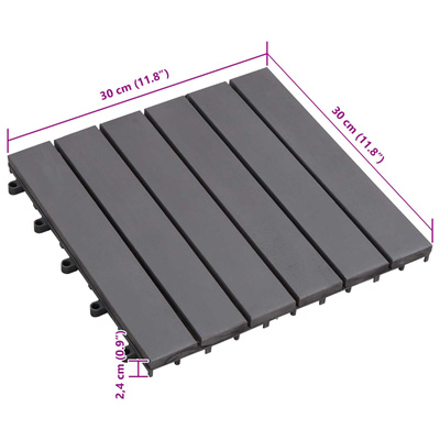 Płytka Tarasowa 10 pcs Szary 30 x 30 cm Drewno Akacjowe