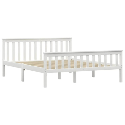 vidaXL Rama łóżka, biała, lite drewno sosnowe, 160 x 200 cm model standard