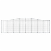 Kosze gabionowe, 2 szt, 400x30x100/120 cm, galwanizowane żelazo