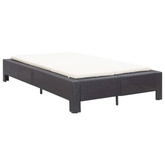 vidaXL 2-osobowy leżak z poduszką, czarny, polirattanowy