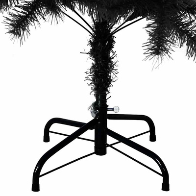 Sztuczna choinka ze stojakiem, czarna, 150 cm, PVC
