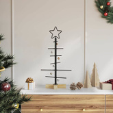 Metalowa choinka świąteczna z podstawą Czarny 59,5 cm