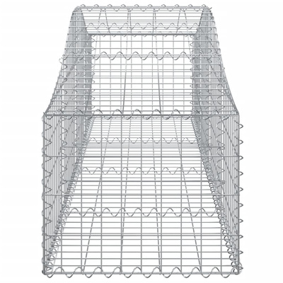 Kosze gabionowe, 2 szt, 200x50x40/60 cm, galwanizowane żelazo
