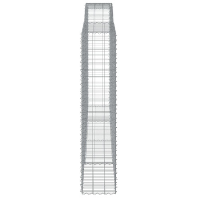 Kosze gabionowe, 3 szt, 400x50x220/240 cm, galwanizowane żelazo