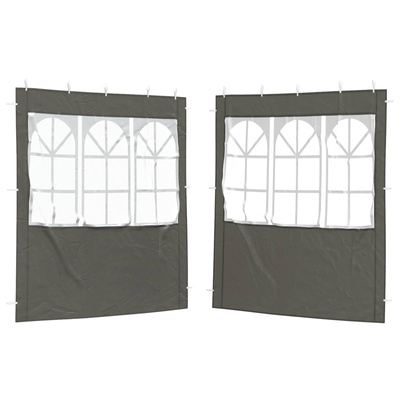 Ściana boczna namiotu na imprezy 2 pcs 200 x 195 cm antracytowy