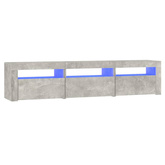 vidaXL Szafka pod TV z oświetleniem LED, szarość betonu, 180x35x40 cm