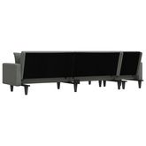 vidaXL Sofa rozkładana L, ciemnoszara, 275x140x70 cm, tkanina