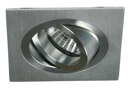 Nowoczesna oprawa wpuszczana MR16 UA-02 SNS/AL srebrna ruchoma aluminium + oprawka GU10