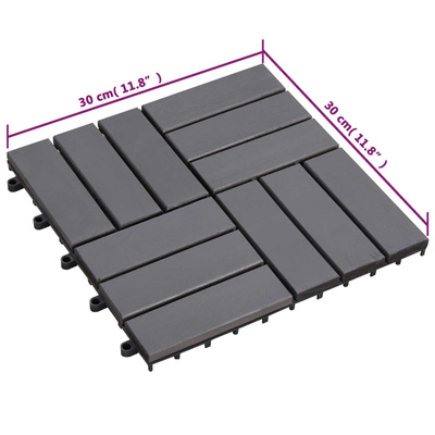 Płytka Tarasowa 10 pcs Szary 30 x 30 cm Drewno Akacjowe
