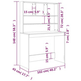 vidaXL Biurko z półkami, czarne 102x45x148 cm, materiał drewnopochodny