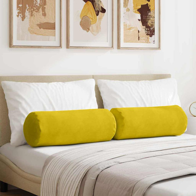 Poduszki Wałkowe 2 pcs Żółty ? 25 x 70 cm Tkanina sztruksowa