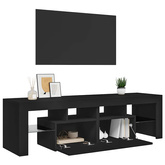 Szafka pod TV z oświetleniem LED, czarna, 140x36,5x40 cm