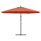 Parasol wiszący z aluminiowym słupkiem, 350 cm, terakotowy