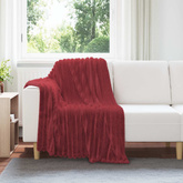 Koce narzutowe 6 pcs Bordeaux Czerwony 150 x 130 cm Polar