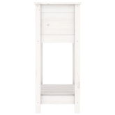 vidaXL Donica z półką, biała, 54x34,5x81 cm, lite drewno sosnowe