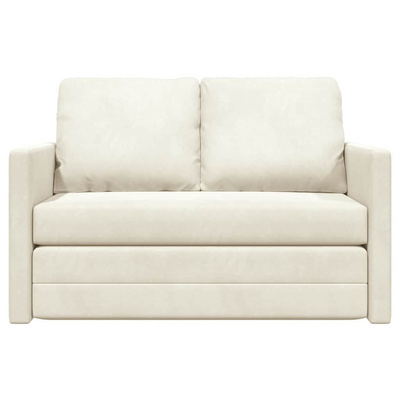 Sofa Bed Kremowy 204 x 122 x 60 cm Aksamit