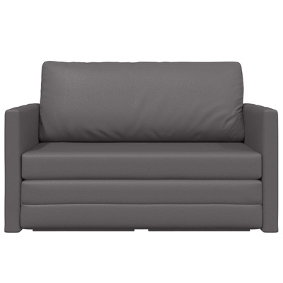 Sofa Bed Szary 124 x 71 x 78 cm Sztuczna skóra