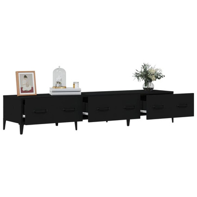 vidaXL Szafka pod TV, czarna, 150x34,5x30 cm, materiał drewnopochodny