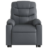 vidaXL Podnoszony fotel masujący, rozkładany, szary, ekoskóra model standard