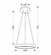 HASHIM LAMPA WISZĄCA 40CM MATOWE CIEMNE ZŁOTO22W LED KRYSZTAŁKI BEZBARWNE