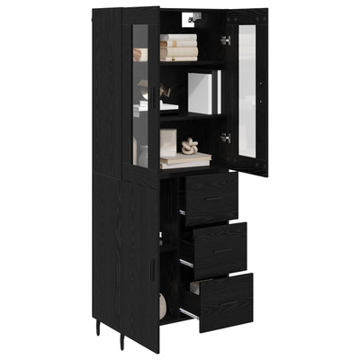 Highboard 2 szt. Czarny Dąb 69,5 x 34 x 180 cm