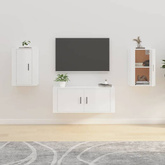 vidaXL Wiszące szafki telewizyjne, 2 szt, białe, połysk, 40x34,5x60 cm