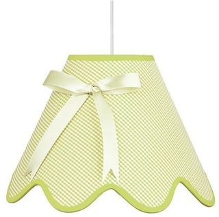 Lampa wisząca z abażurem Lola pistacjowa z kokardką do pokoju dziecięcego