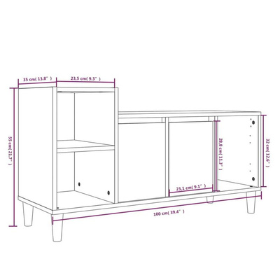 vidaXL Szafka pod TV, biała, 100x35x55 cm, materiał drewnopochodny model standard