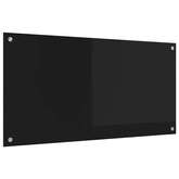 Panel kuchenny Czarny 100 x 50 cm szkło hartowane