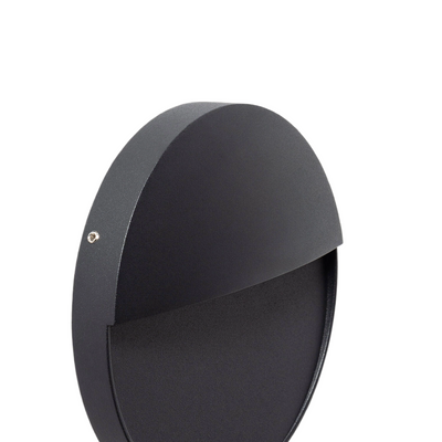 Kinkiet zewnętrzny czarny okrągły IP54 6W CCT Abruzzo Lunaria