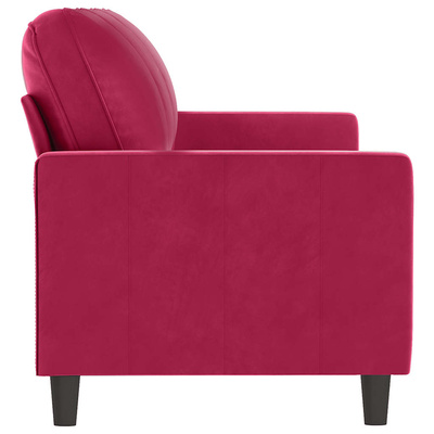 Sofa 3-osobowa, winna czerwień, 180 cm, obita aksamitem