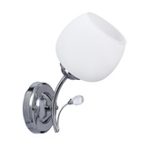 Estar lampa kinkiet chromowy E27 klosz biały 21-09425