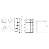 Kabina walk-in ii 110x200cm geometryczna 8mm shiny-glass czarny AK-32-117-S Invena