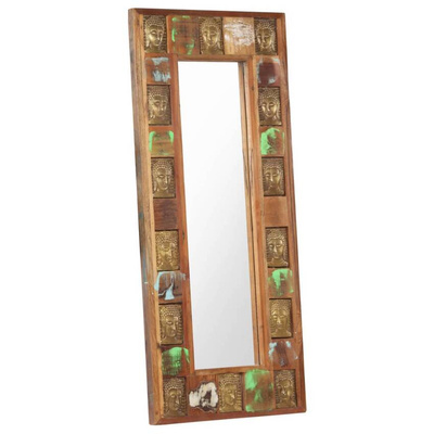 vidaXL Lustro z wizerunkiem Buddy, 50x110 cm, lite drewno z odzysku