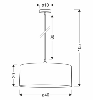 SHANTI lampa wisząca czarny 1x40 E27 abażur jasny wrzosowy  31-38647