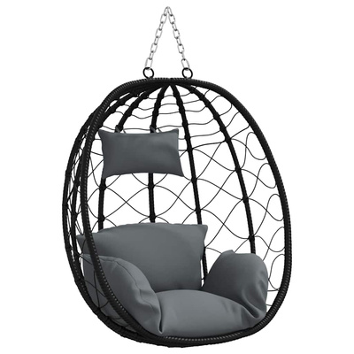 Wiszące krzesło jajo Antracyt 91,5 x 54,5 x 107 cm polirattan