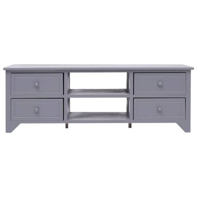 vidaXL Szafka pod TV, szara, 115 x 30 x 40 cm, drewno paulownia