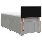 Łóżko kontynentalne z materacem jasnoszary 100 x 200 cm tkanina