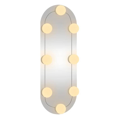 vidaXL Lustro ścienne z LED, 15x40 cm, szklane, owalne