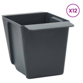Skrzynki na kwiaty do palet euro 24 pcs Szary 13,5 x 9 x 9,5 cm