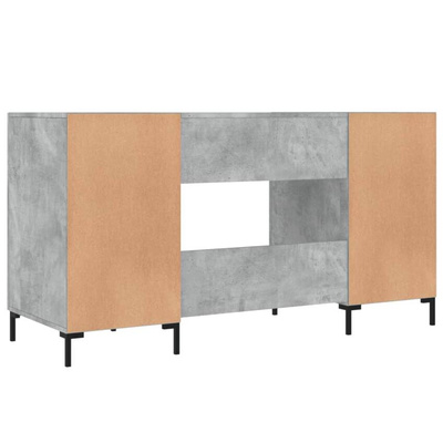 vidaXL Biurko, szarość betonu, 140x50x75 cm, materiał drewnopochodny