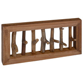 Hak na płaszcze Naturalny 50 x 10 x 25 cm Lite drewno mahoniowe