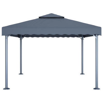 Altana ze sznurem lampek LED, 400x300 cm, antracyt, aluminium