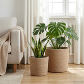 Zestaw doniczek 2 pcs naturalny ? 28 x 28 cm 100% Juta Tossa