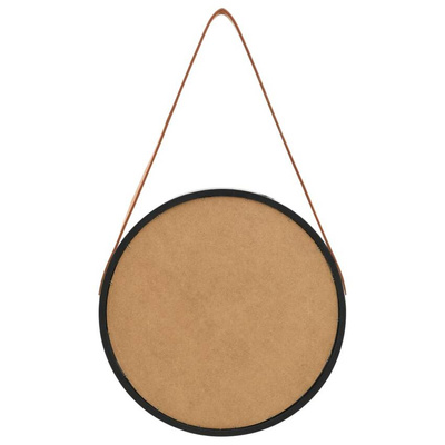 vidaXL Lustro ścienne na pasku, 40 cm, czarne