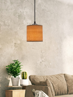 Lampa wisząca z abażurem Legno orzechowa klasyczna do salonu i jadalni