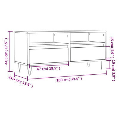 vidaXL Szafka pod TV, szarość betonu, 100x34,5x44,5 cm wariant 4