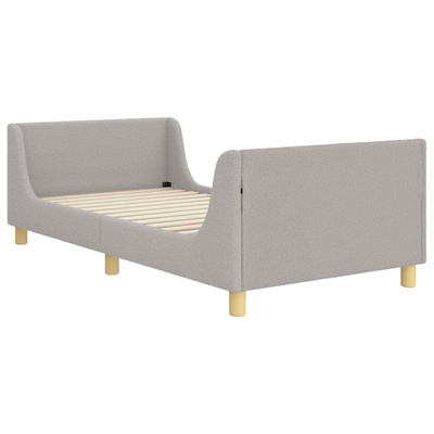 Łóżko Dziecięce z Ramą i Zagłówkiem jasnoszary 90x200 cm Bouclé