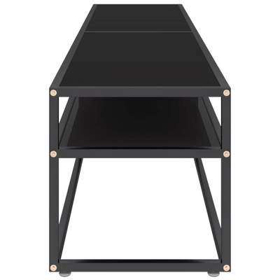 vidaXL Szafka pod TV, czarna, 180x40x40,5 cm, szkło hartowane