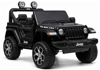 Auto na Akumulator Jeep Rubicon Światła LED MP3 Pilot 4x4 Czarny